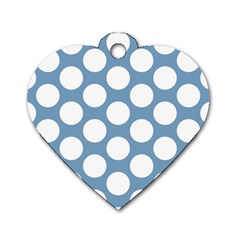 Blue Polkadot Dog Tag Heart (Two Sided) from ArtsNow.com Back