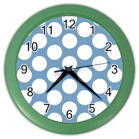 Blue Polkadot Wall Clock (Color) from ArtsNow.com Front