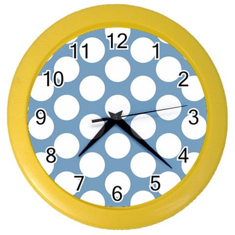 Blue Polkadot Wall Clock (Color) from ArtsNow.com Front