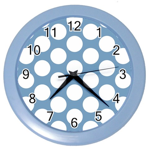 Blue Polkadot Wall Clock (Color) from ArtsNow.com Front