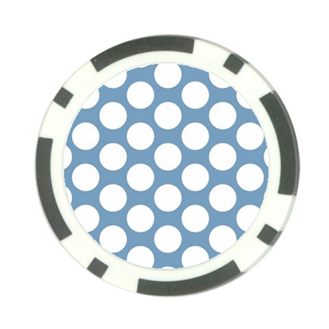 Blue Polkadot Poker Chip from ArtsNow.com Front