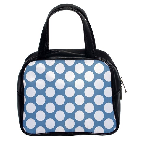 Blue Polkadot Classic Handbag (Two Sides) from ArtsNow.com Front