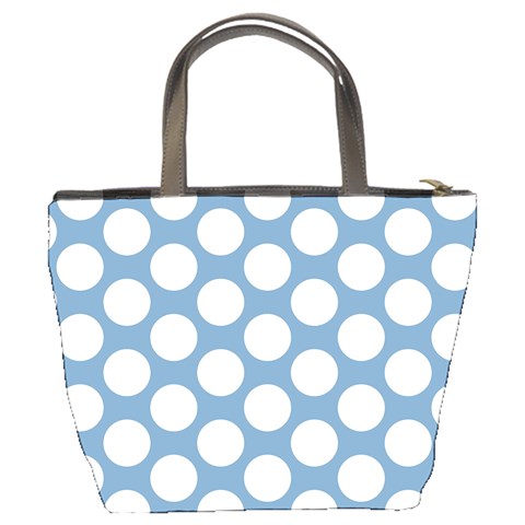 Blue Polkadot Bucket Handbag from ArtsNow.com Back