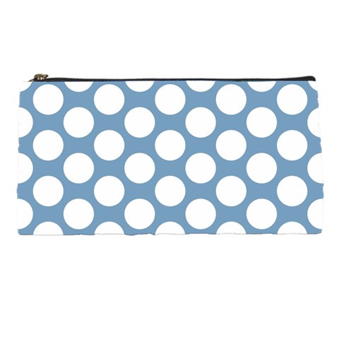 Blue Polkadot Pencil Case from ArtsNow.com Front