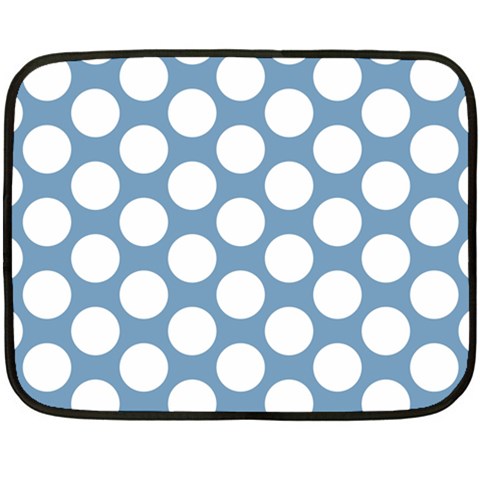 Blue Polkadot Mini Fleece Blanket (Two Sided) from ArtsNow.com 35 x27  Blanket Back