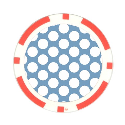 Blue Polkadot Poker Chip (10 Pack) from ArtsNow.com Front