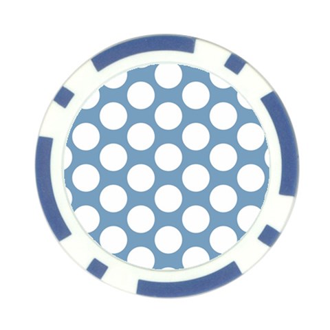 Blue Polkadot Poker Chip (10 Pack) from ArtsNow.com Front