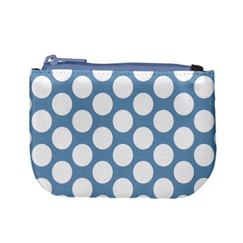 Blue Polkadot Coin Change Purse from ArtsNow.com Front