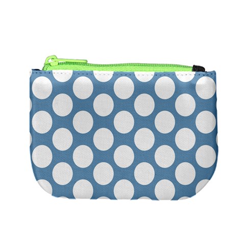 Blue Polkadot Coin Change Purse from ArtsNow.com Front