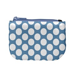 Blue Polkadot Coin Change Purse from ArtsNow.com Front