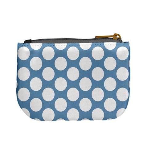 Blue Polkadot Coin Change Purse from ArtsNow.com Back