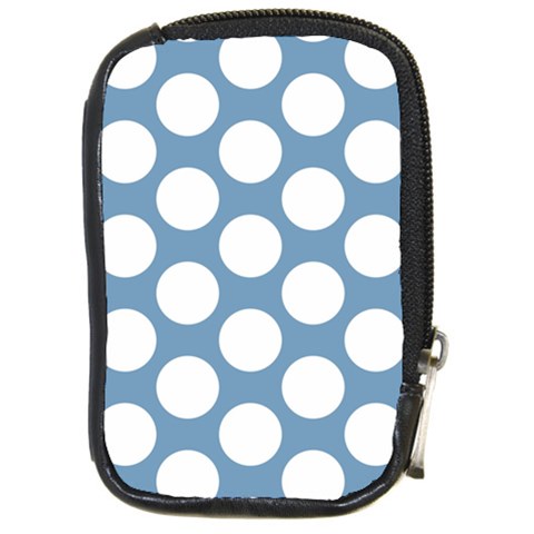 Blue Polkadot Compact Camera Leather Case from ArtsNow.com Front