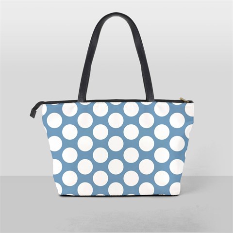 Blue Polkadot Large Shoulder Bag from ArtsNow.com Back