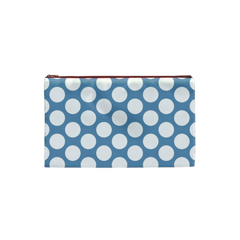 Blue Polkadot Cosmetic Bag (Small) from ArtsNow.com Front