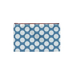 Blue Polkadot Cosmetic Bag (Small) from ArtsNow.com Front