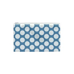 Blue Polkadot Cosmetic Bag (Small) from ArtsNow.com Front