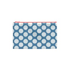 Blue Polkadot Cosmetic Bag (Small) from ArtsNow.com Front