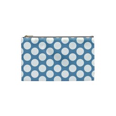 Blue Polkadot Cosmetic Bag (Small) from ArtsNow.com Front