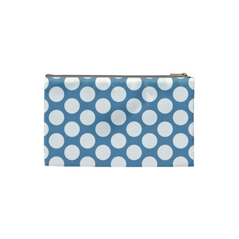 Blue Polkadot Cosmetic Bag (Small) from ArtsNow.com Back