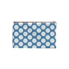 Blue Polkadot Cosmetic Bag (Small) from ArtsNow.com Back