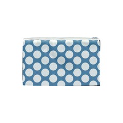 Blue Polkadot Cosmetic Bag (Small) from ArtsNow.com Back