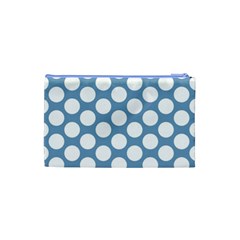 Blue Polkadot Cosmetic Bag (Small) from ArtsNow.com Back