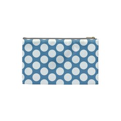 Blue Polkadot Cosmetic Bag (Small) from ArtsNow.com Back