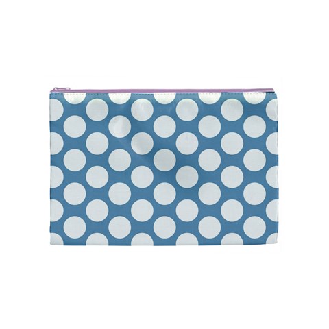 Blue Polkadot Cosmetic Bag (Medium) from ArtsNow.com Front