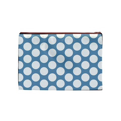 Blue Polkadot Cosmetic Bag (Medium) from ArtsNow.com Front