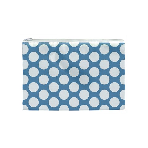 Blue Polkadot Cosmetic Bag (Medium) from ArtsNow.com Front