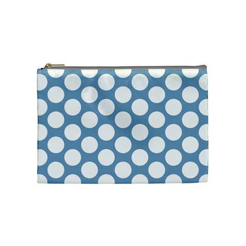 Blue Polkadot Cosmetic Bag (Medium) from ArtsNow.com Front