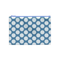 Blue Polkadot Cosmetic Bag (Medium) from ArtsNow.com Front