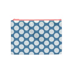 Blue Polkadot Cosmetic Bag (Medium) from ArtsNow.com Front