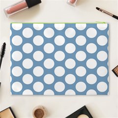 Blue Polkadot Cosmetic Bag (XL) from ArtsNow.com Back