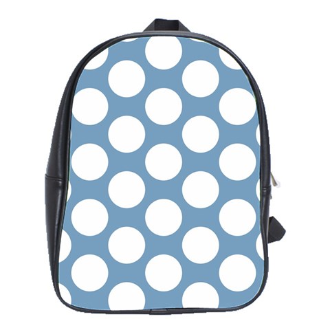 Blue Polkadot School Bag (Large) from ArtsNow.com Front