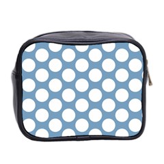 Blue Polkadot Mini Travel Toiletry Bag (Two Sides) from ArtsNow.com Back