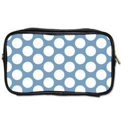 Blue Polkadot Travel Toiletry Bag (Two Sides) from ArtsNow.com Front