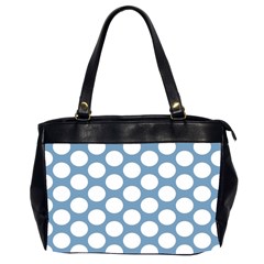 Blue Polkadot Oversize Office Handbag (Two Sides) from ArtsNow.com Front