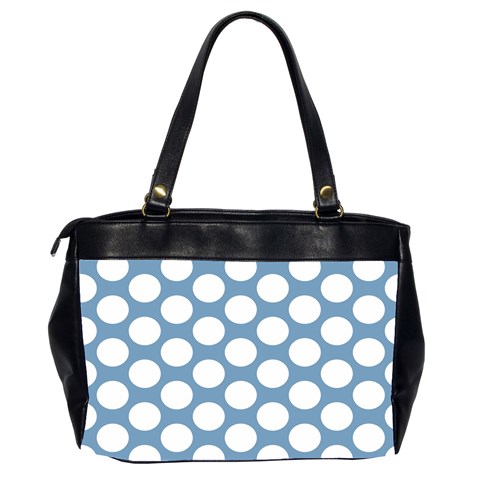 Blue Polkadot Oversize Office Handbag (Two Sides) from ArtsNow.com Back