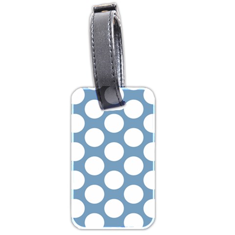 Blue Polkadot Luggage Tag (Two Sides) from ArtsNow.com Front