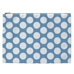 Blue Polkadot Cosmetic Bag (XXL) from ArtsNow.com Front