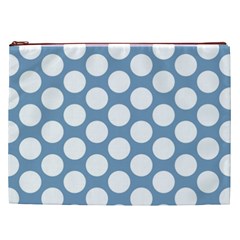 Blue Polkadot Cosmetic Bag (XXL) from ArtsNow.com Front