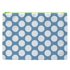 Blue Polkadot Cosmetic Bag (XXL) from ArtsNow.com Front