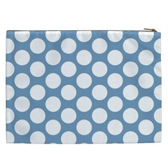 Blue Polkadot Cosmetic Bag (XXL) from ArtsNow.com Back