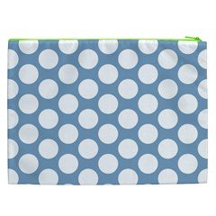 Blue Polkadot Cosmetic Bag (XXL) from ArtsNow.com Back