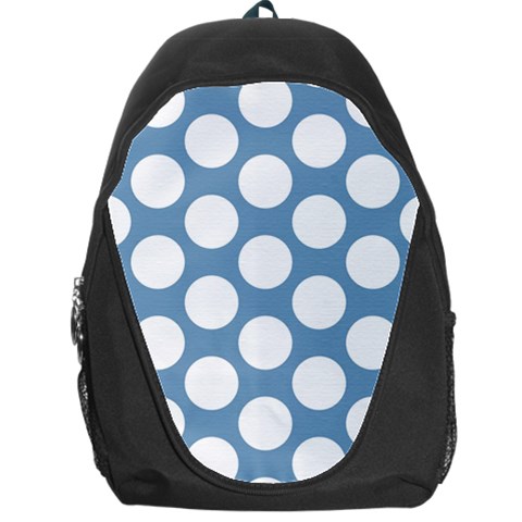 Blue Polkadot Backpack Bag from ArtsNow.com Front