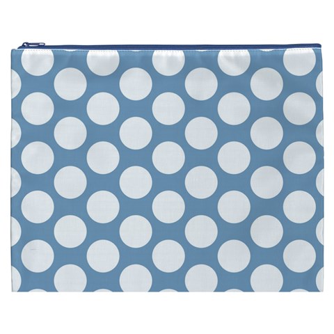 Blue Polkadot Cosmetic Bag (XXXL) from ArtsNow.com Front