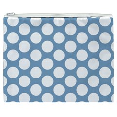 Blue Polkadot Cosmetic Bag (XXXL) from ArtsNow.com Front