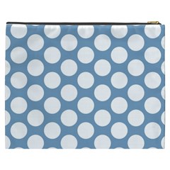 Blue Polkadot Cosmetic Bag (XXXL) from ArtsNow.com Back