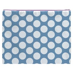 Blue Polkadot Cosmetic Bag (XXXL) from ArtsNow.com Back